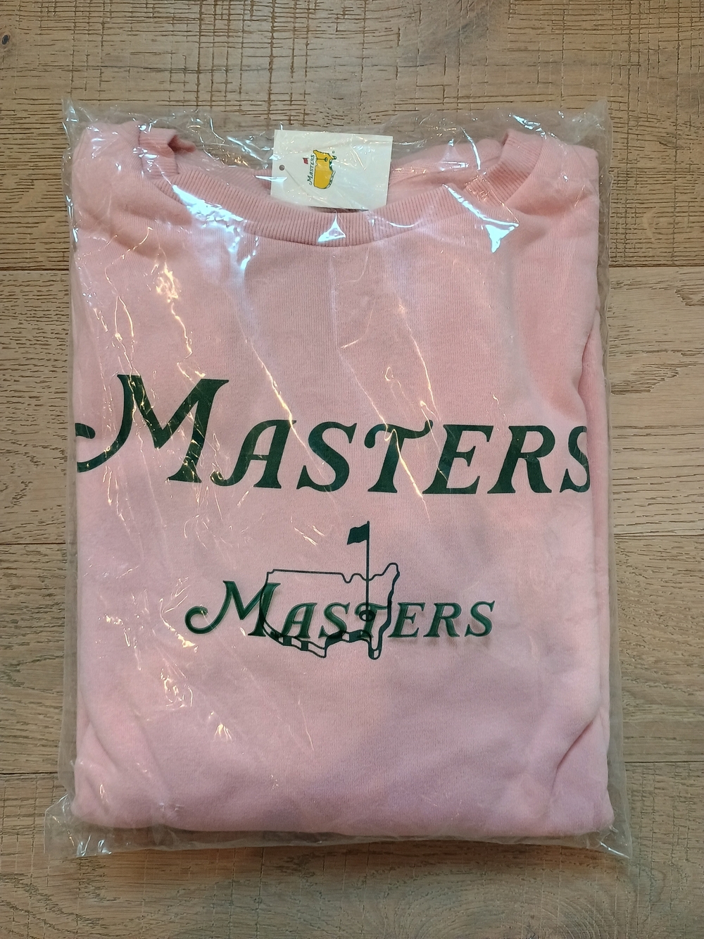 Masters Pink Crewneck Sweatshirt with Green Logo